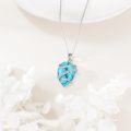 wholesale 925 Sterling Silver Natural Turquoise Gemstone Pendant Necklace with Chain for Women-0-4