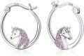 wholesale 925 Sterling Silver Hypoallergenic Unicorn Hoop Earrings for Women s-0-0