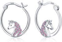 wholesale 925 Sterling Silver Hypoallergenic Unicorn Hoop Earrings for Women s-Unicorn