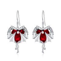 wholesale 925 Sterling Silver Birthstone Dragon Dangle Earrings for Women (Jan Dec)-January