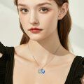 wholesale 925 Sterling Silver Compass Moonstone World Map Necklace With Inspirational Quote-0-3