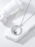 wholesale 925 Sterling Silver 925 Panda Bamboo CZ Pendant Necklace for Women Girls -0-2