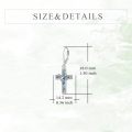 wholesale 925 Sterling Silver Hummingbird Cross Earrings with Abalone Shell Inlay Dangle Drop Leverback Religious Jewelry for Women and Men-0-3