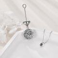 wholesale 925 Sterling Silver Rose Floral Keepsake Urn Locket Necklace with Funnel and Chain for Women's Memorial Jewelry-0-3