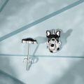 wholesale 925 Sterling Silver French Bulldog Soccer Ball Stud Earrings for Women and Men Gifts-0-1
