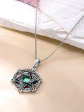 wholesale 925 Sterling Silver Abalone Shell Star of David Pendant Necklace for Women-0-3