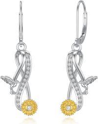 wholesale TOUPOP Animal Earrings (hummingbird), Silver -undefined