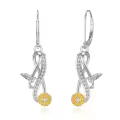 TOUPOP Silver Stone Hummingbird Earrings-0-0