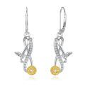 TOUPOP Silver Stone Hummingbird Earrings-0-0