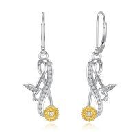 TOUPOP Silver Stone Hummingbird Earrings-undefined
