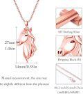 wholesale Rose Gold 925 Sterling Silver Unicorn Head Pendant Necklace for Women and Girls-0-4