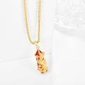wholesale 925 Sterling Silver & Red Crystal Phoenix Pendant Necklace with Gold-Plated Chain-0-1