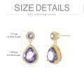wholesale 925 Sterling Silver Teardrop Amethyst Earrings With Cz Accents-0-3
