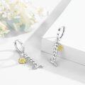 wholesale 925 Sterling Silver Sunflower Faith Cross Huggies Earings for Women Girls-0-2