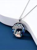 wholesale 925 Sterling Silver Blue Crystal Family Tree Pendant Necklaces for Mom Dad Daughter Son-0-3