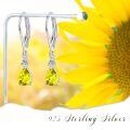 wholesale 925 Sterling Silver Yellow Crystal Teardrop Dangle Earrings-0-2
