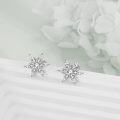 wholesale 925 Sterling Silver Snowflake Crystal Stud Earrings-0-2