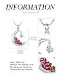 wholesale 925 Sterling Silver Crescent Moon Red Enamel Roses Butterfly Charm Pendant Necklace-0-3