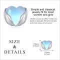 wholesale 925 Sterling Silver Angel Wing Moonstone Heart Stud Earrings for Women Girls Valentine's Day Gift-0-2