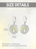 wholesale 14K Gold Plated Sterling Silver Round Natural Jade Earrings for Women-0-17