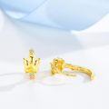 wholesale 925 Sterling Silver Hypoallergenic Gold Plated Pear Cut Crystal Paw Print Huggie Hoop Earrings for Women Dogs Cats -0-1