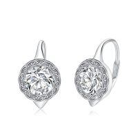 TOUPOP Sterling Silver Celtic Knot Drop Dangle Leverback Earrings-undefined
