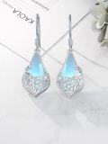 wholesale 925 Sterling Silver Peacock Teardrop Moonstone Leverback Earrings for Women-0-2