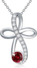 wholesale TOUPOP Infinity Cross Knot Necklace S925 Sterling Silver Birthstone Jewelry Pendant Necklaces Gifts For Women Mom Girls -0-0