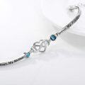 wholesale 925 Sterling Silver Blue Crystal Infinity Heart Bracelet for Women-0-2
