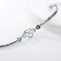 wholesale 925 Sterling Silver Blue Crystal Infinity Heart Bracelet for Women-0-2