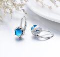wholesale 925 Sterling Silver London Blue Topaz Leverback Earrings for Women - December Birthstone s-0-2