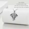 TOUPOP 925 Sterling Silver Chakra Stone Elephant Necklace Pendant-0-2