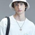 wholesale 925 Sterling Silver 3D Star of David Pendant for Men's Necklaces -0-1