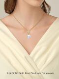 TOUPOP 14K Gold Pearl Necklace with Bow/Heart/Dolphin Pendant-0-2