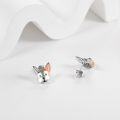 wholesale 925 Sterling Silver Corgi Dog Face Stud Earrings for Women Girls -0-2