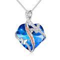 TOUPOP Sterling Silver Crystal Butterfly Necklace For Women-0-0