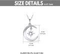 wholesale 14k Gold Crescent Moon & North Star Pendant Necklace 16+1+1 inch Chain s for Women-0-2