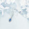 wholesale 925 Sterling Silver Marquise Cut Blue Topaz Drop Earrings-0-3