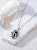 wholesale 925 Sterling Silver Black Crystal Pendant Necklaces Gothic s for Her-0-2