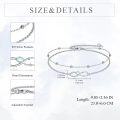 wholesale 925 Sterling Silver Infinity Blue Opal Charm Anklet for Women Anniversary Gifts-0-3