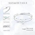 wholesale 925 Sterling Silver Infinity Stethoscope Blue Opal Beaded Double Layer Anklet-0-3