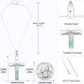 wholesale 925 Sterling Silver Cross Turquoise Stone Pendant Necklace for Women Girls-0-5