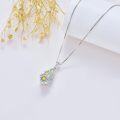 wholesale 925 Sterling Silver Sunflower Pendant Necklace with Crystal Stone and Gold Plated Centerpiece Gift for Her-0-4