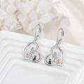 wholesale 925 Sterling Silver Cat Earrings Dangle Drop Leverback s for Women-0-2