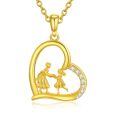 TOUPOP 14K Gold Crystal Mother Daughter Necklace, 16+2 Inch-0-0