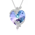 TOUPOP Sterling Silver Crystal Dragonfly Butterfly Pendant Necklace-0-0