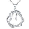 TOUPOP 925 Sterling Silver Zircon Forever Love Heart Pendant Necklace-0-0
