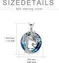 wholesale Sterling Silver Crystal Abalone Shell Animal Pendant Tree of Life Necklace-0-9