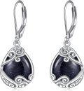 wholesale Sterling Silver Moonstone Leverback Teardrop Dangle Earrings for Women-0-60