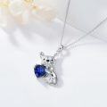 wholesale Metal Synthetic Stone French Bulldog Pendant Necklace for Women-0-2